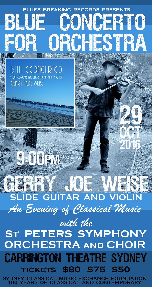 PictureGerry Joe Weise, Australian guitarist and violinist, concert tours.