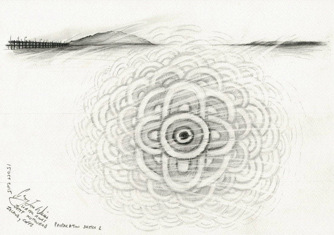 Gerry Joe Weise, Water Rings preparation sketch 2, 2015.