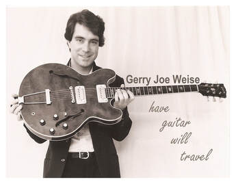 1981 postcard of Gerry Joe Weise with his vintage 1967 Gibson ES-340 guitar.