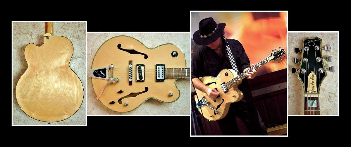 Australian guitarist, Gerry Joe Weise playing a 2008 Signature Rockingham Archtop jazz guitar.