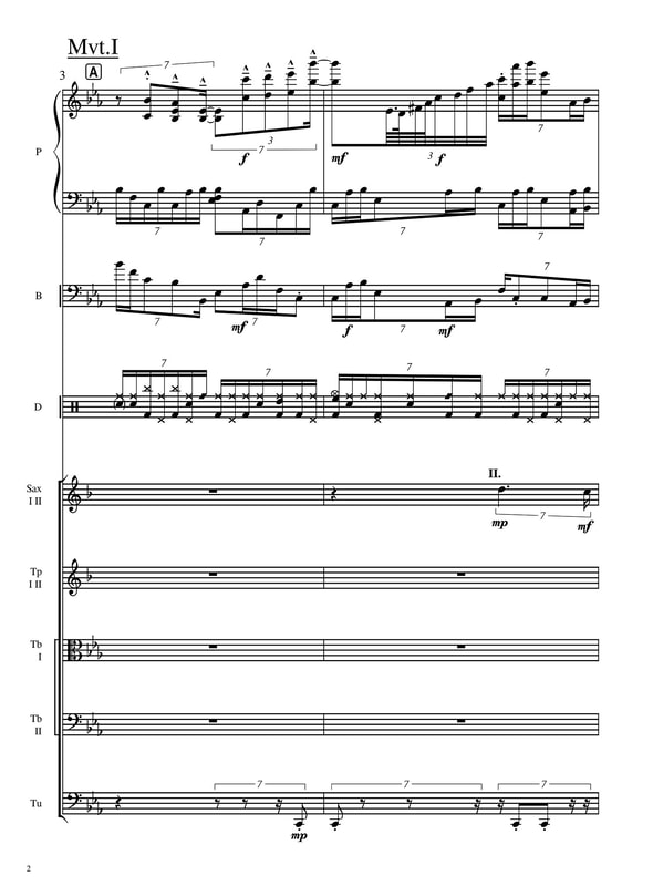 Sheet music 2, Gerry Joe Weise, Lunar 7, Jazz piano, 2023.